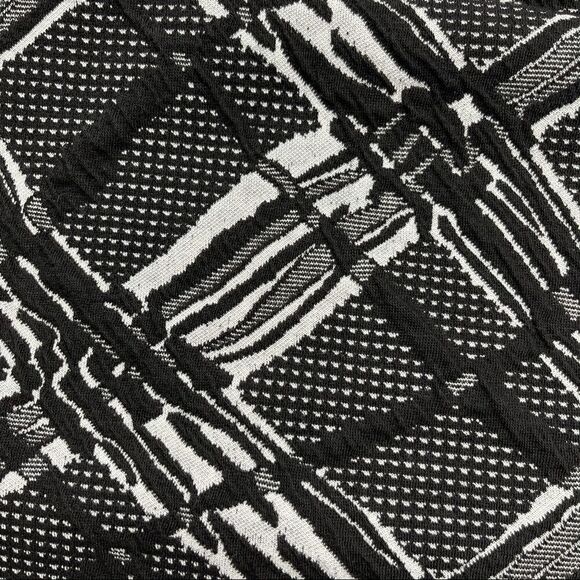 Cato Black Print Textured Knit Midi Dress Size 10 - Picture 10 of 11